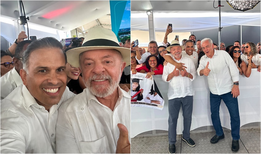 Marconi Daniel abraça o ídolo Lula e diz que vitória do PT no estado será avassaladora